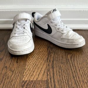 Nike Kids White and Black Velcro Sneakers
